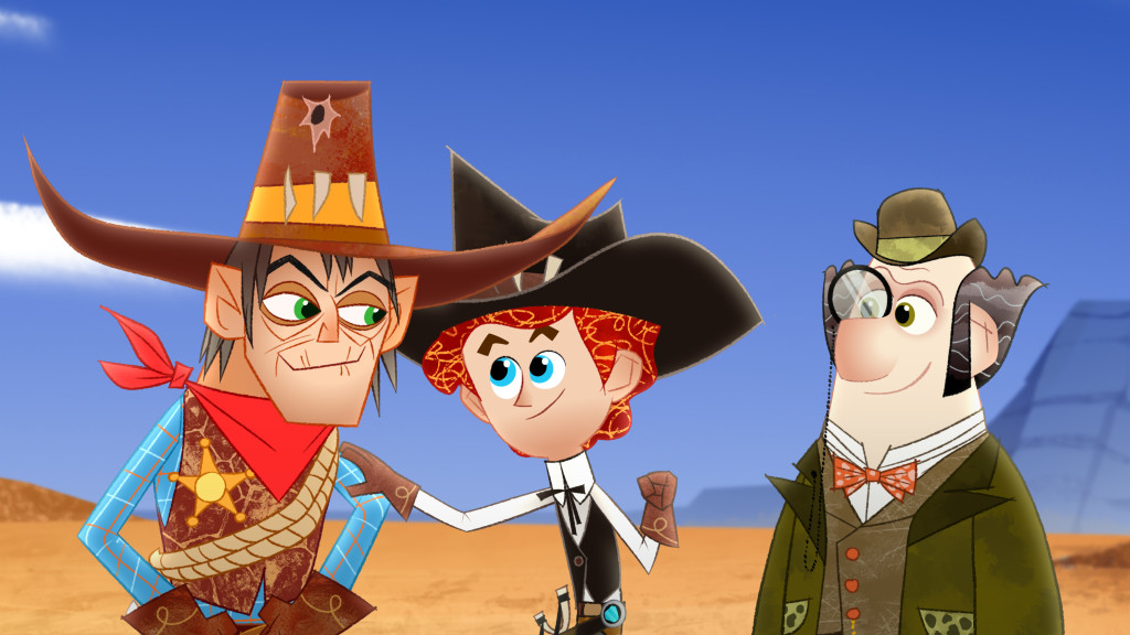PENN ZERO: PART-TIME HERO - "Old Old West" - "Penn Zero: Part-Time Hero," an animated comedy adventure series about Penn Zero, a regular boy who inherits the not-so-regular job of part-time hero, is set for a simulcast premiere FRIDAY, FEBRUARY 13 (9:45 p.m., ET/PT) on Disney XD and Disney Channel, with three additional episodes premiering over the holiday weekend on Disney XD. (Disney XD) SHERIFF SCALEY BRIGGS, PENN, BOONE