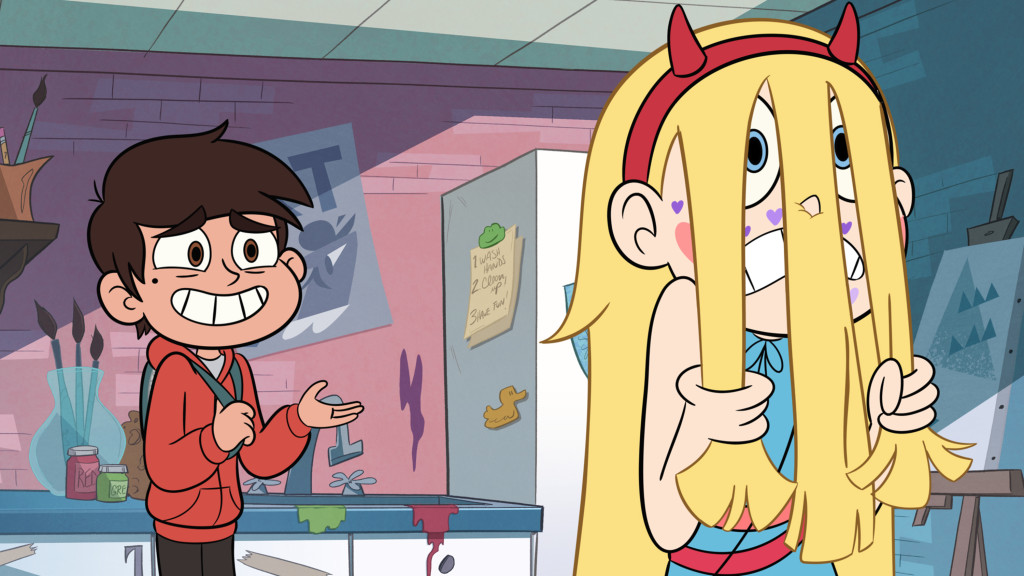 STAR VS. THE FORCES OF EVIL - "Mewberty" - When Star starts sprouting hearts all over her body, the telltale sign of Mewberty, Marco searches for a way to keep her from losing control. This episode of "Star vs. The Forces of Evil" will air Monday, June 15 (8:30 PM - 9:00 PM ET/PT), on Disney XD. (Disney XD) MARCO, STAR